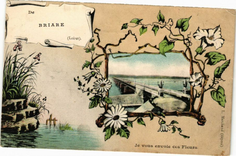 Carte postale ancienne De Briare - Je vous envoie ces Fleurs à Briare
