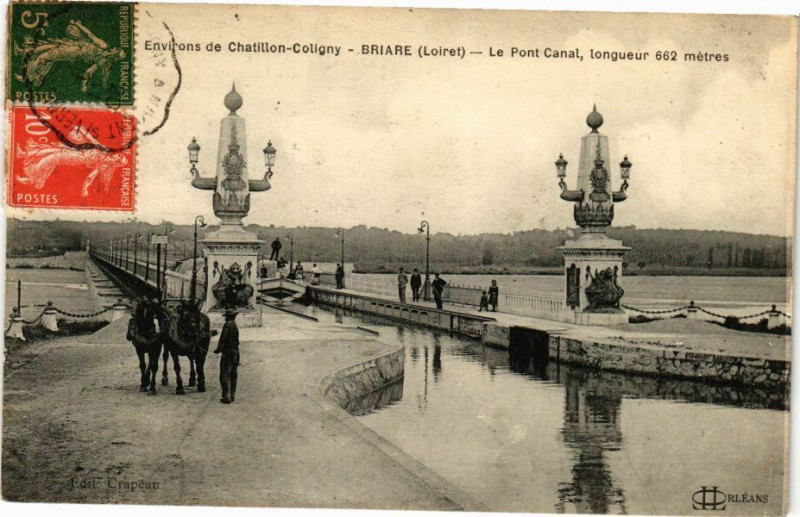 Carte postale ancienne Env. de Chatillon-Coligny - Briare - Le Pont-Canal à Châtillon-Coligny