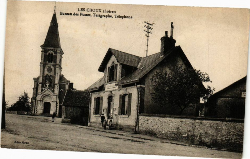 Carte postale ancienne Les Choux - Bureau des Postes Tegraphe Telephone aux Choux