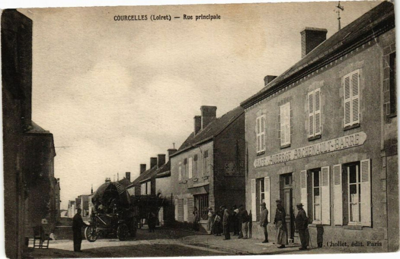 Carte postale ancienne Courcelles - Rue principale