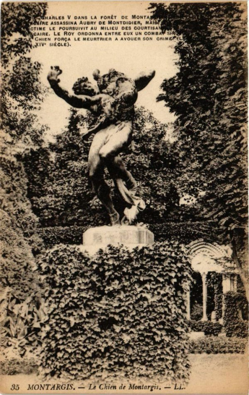 Carte postale ancienne Montargis - Le Chien de Montargis à Montargis