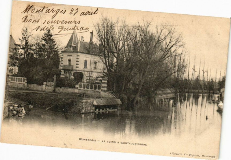 Carte postale ancienne Montargis - Le Loing a St-Dominique à Montargis