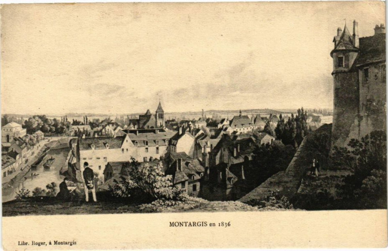 Carte postale ancienne Montargis en 1836 à Montargis