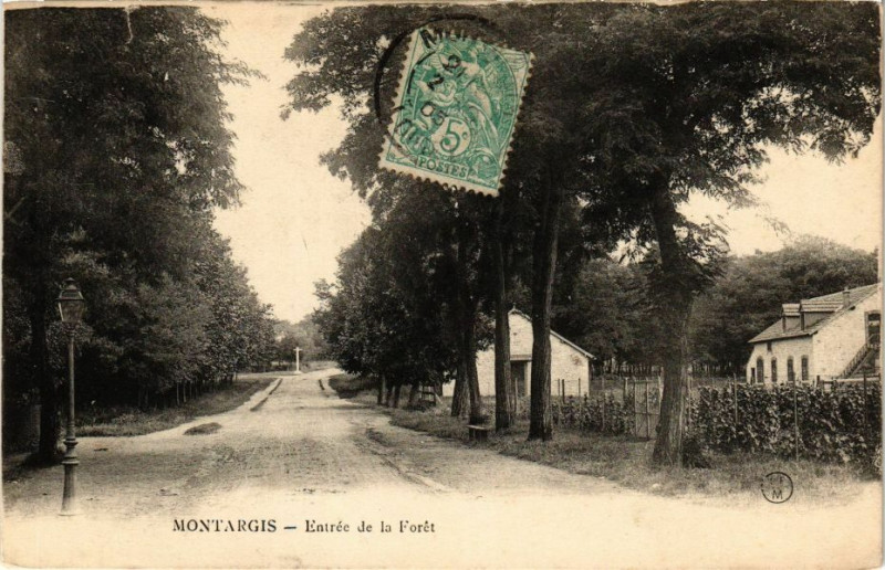 Carte postale ancienne Montargis - Entrée de la Foret à Montargis