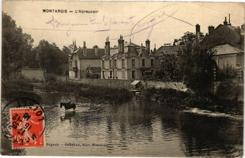 Carte postale ancienne Montargis - L'Abrevoir à Montargis