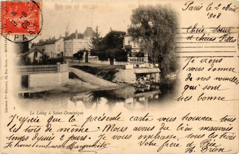 Carte postale ancienne Le Loing a Saint-Dominique