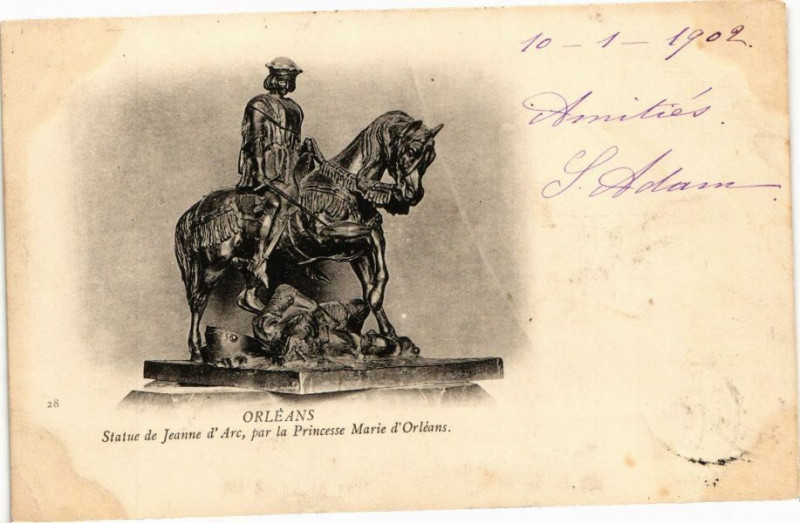 Carte postale ancienne Orleans - Statue de Jeanne d'Arc à Orléans