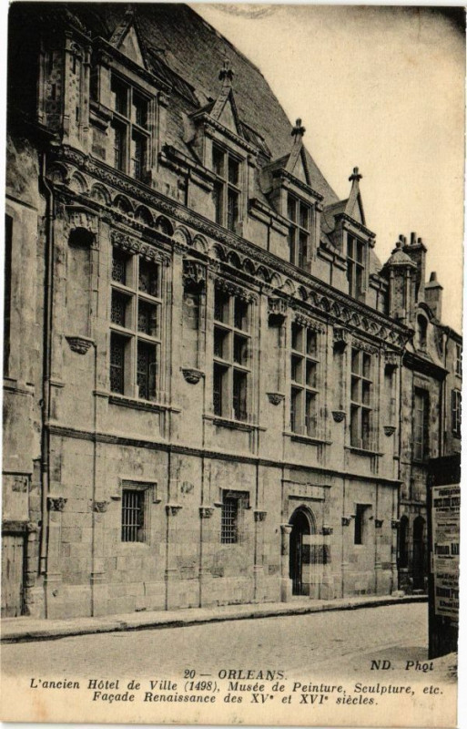 Carte postale ancienne Orleans - L'ancien Hotel de Ville à Orléans