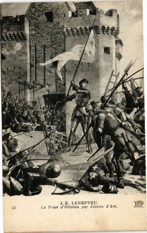 Carte postale ancienne La prise d'Orleans par Jeanne d'Arc