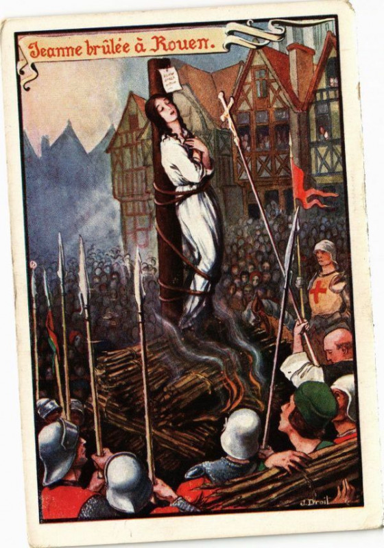 Carte postale ancienne Jeanne brulée a Rouen