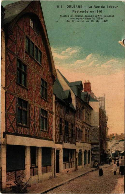 Carte postale ancienne Orleans - La Rue du Tabour à Orléans