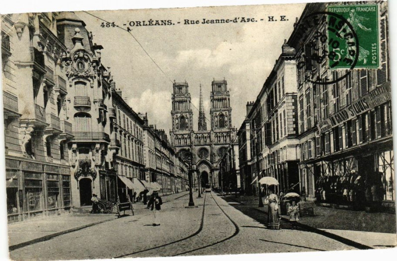 Carte postale ancienne Orleans - Rue de Jeanne d'Arc à Orléans