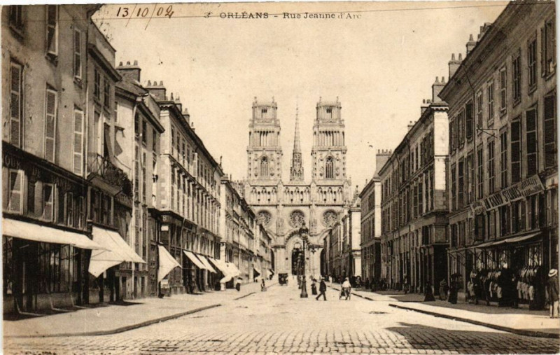 Carte postale ancienne Orleans - Rue de Jeanne d'Arc à Orléans
