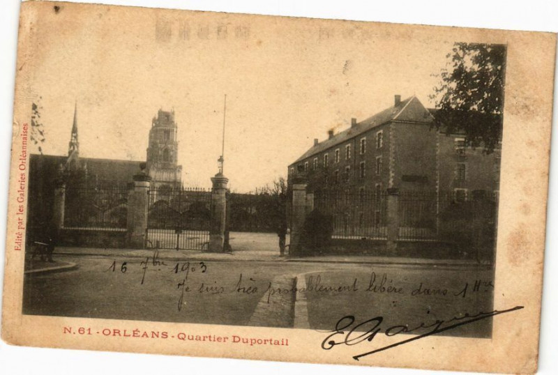 Carte postale ancienne Orleans - Quartier Duportail à Orléans