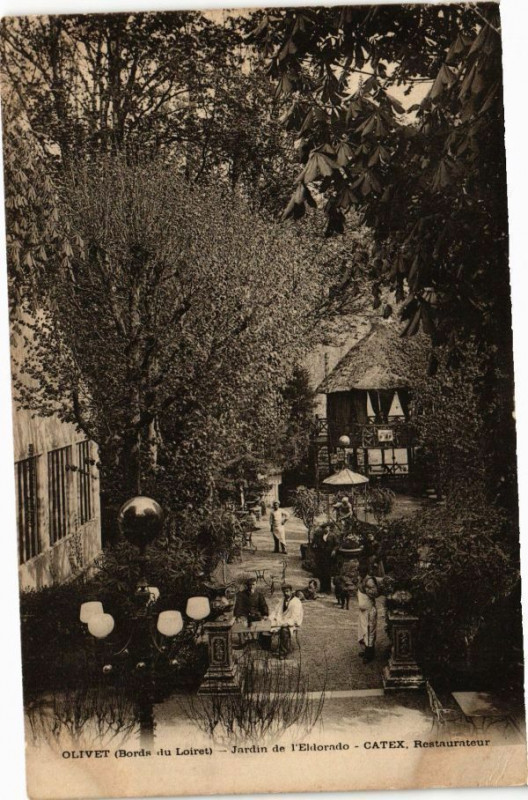 Carte postale ancienne Olivet-Jardin de l'Eldorado-Catex Restaurateur à Olivet