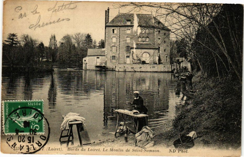 Carte postale ancienne Olivet-Bords du Loiret. Le Moulin de St-Samson à Olivet