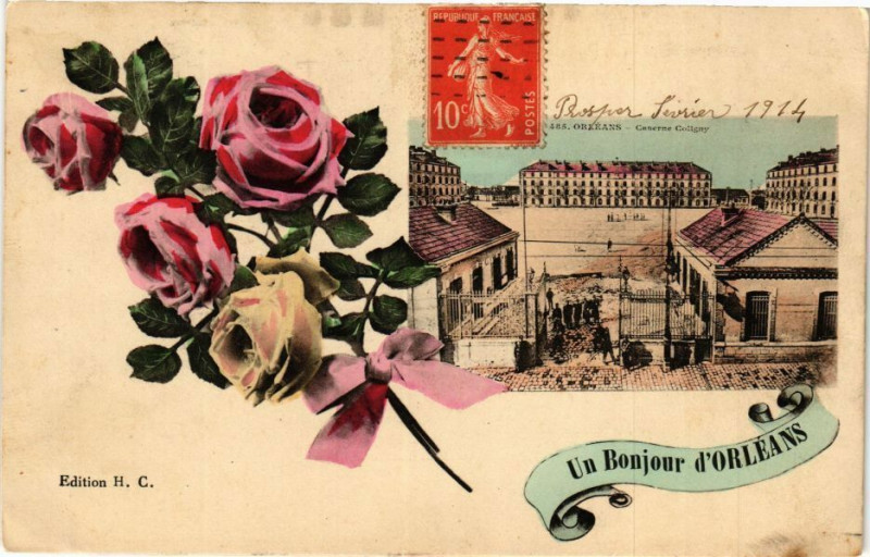 Carte postale ancienne Un Bonjour d'Orleans
