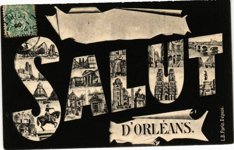 Carte postale ancienne Salut d'Orleans