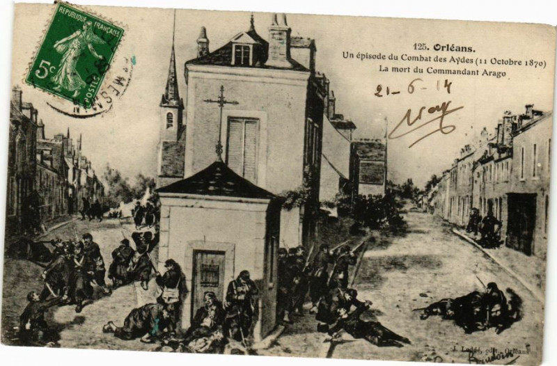 Carte postale ancienne Orleans - Un episode du Combat des Aydes à Orléans