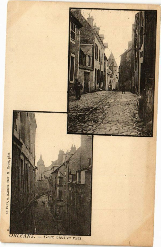 Carte postale ancienne Orleans - Deux vieiles rues à Orléans