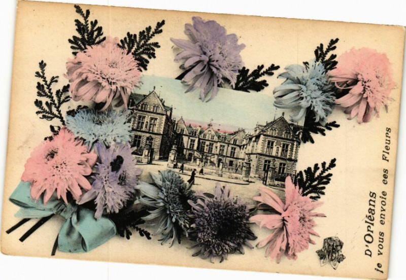 Carte postale ancienne D'Orleans Je vous envoie ces Fleurs