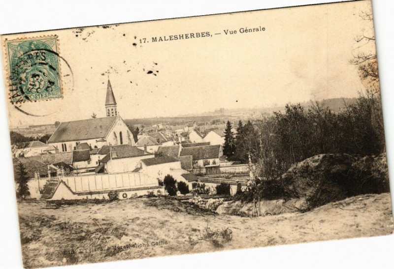 Carte postale ancienne Malesherbes - Vue générale
