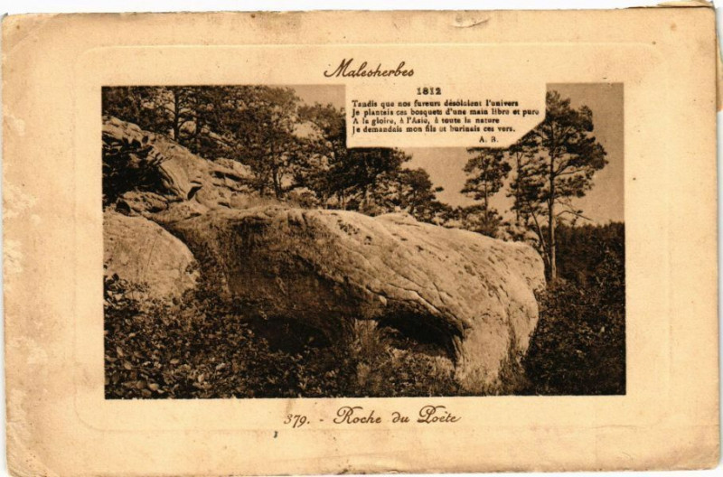 Carte postale ancienne Malesherbes - Roche du Poete