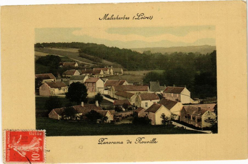 Carte postale ancienne Malesherbes - Panorama de Rouville