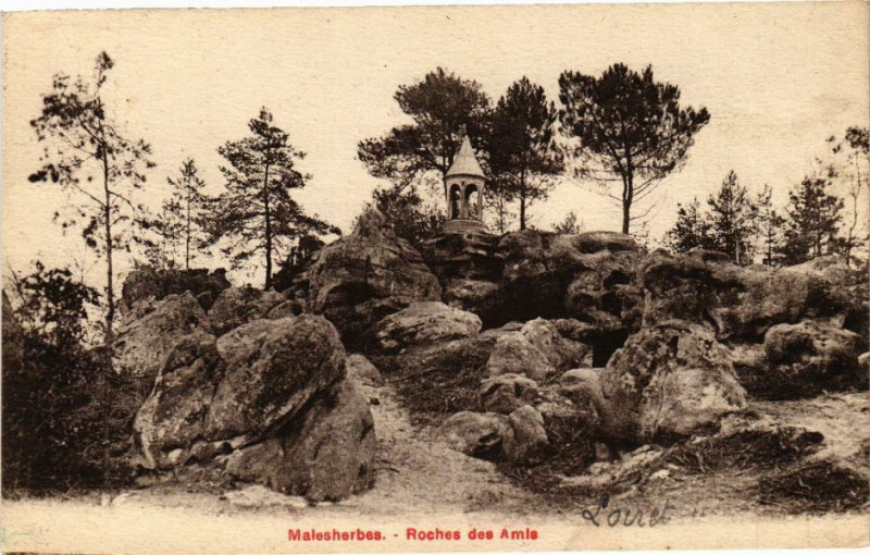 Carte postale ancienne Malesherbes - Roches des Amis