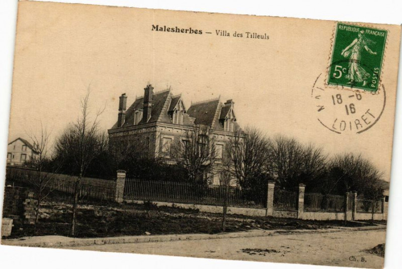 Carte postale ancienne Malesherbes - Villa des Tilleuls