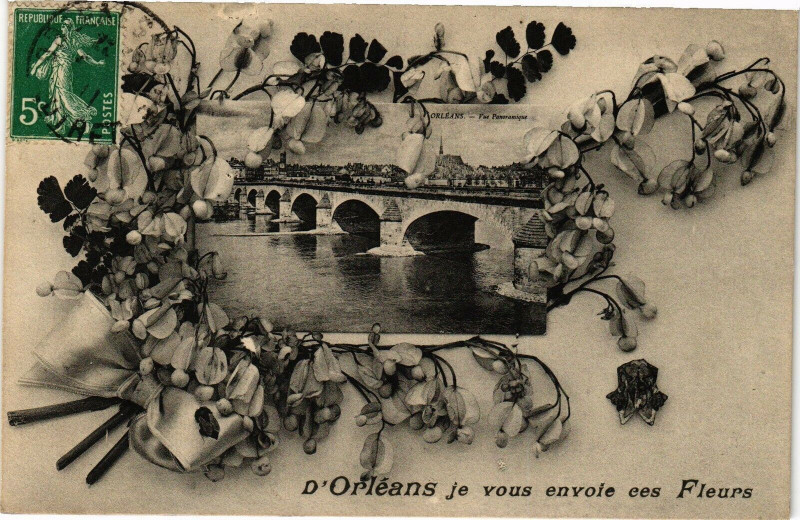 Carte postale ancienne Orleans - Je vous envioe ces Fleurs à Orléans
