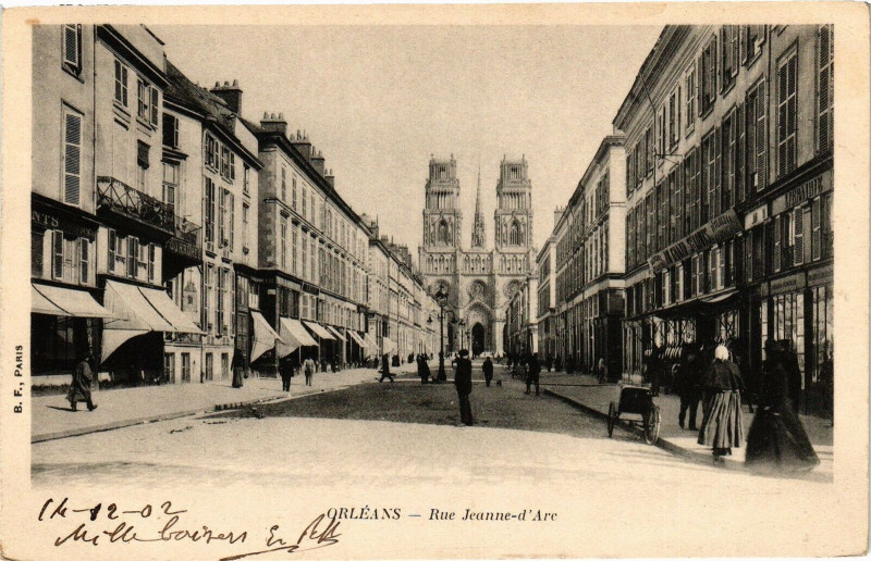 Carte postale ancienne Orleans - Rue Jeanne d'Arc à Orléans