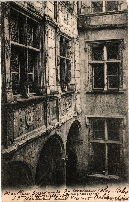 Carte postale ancienne Orleans - Maison d'Agnes Sorel à Orléans