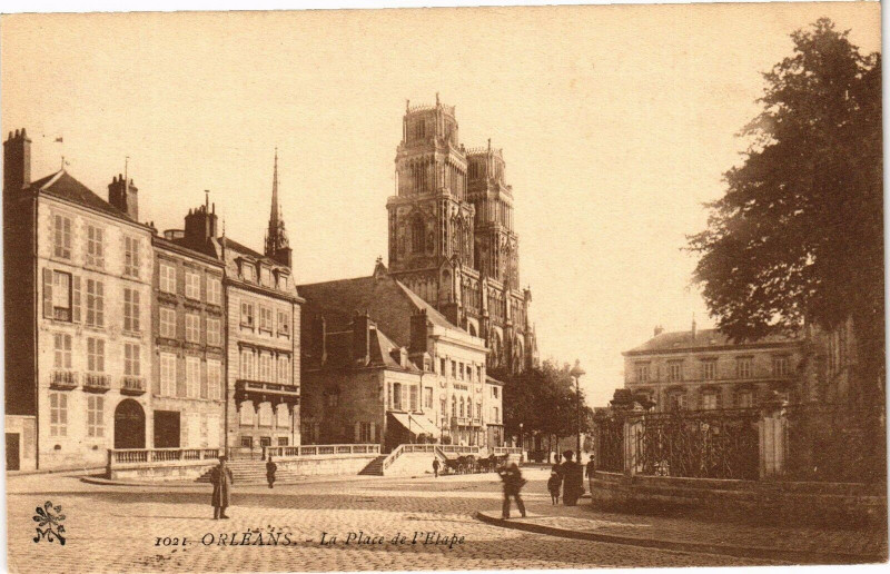 Carte postale ancienne Orleans - La Place de l'Etape à Orléans