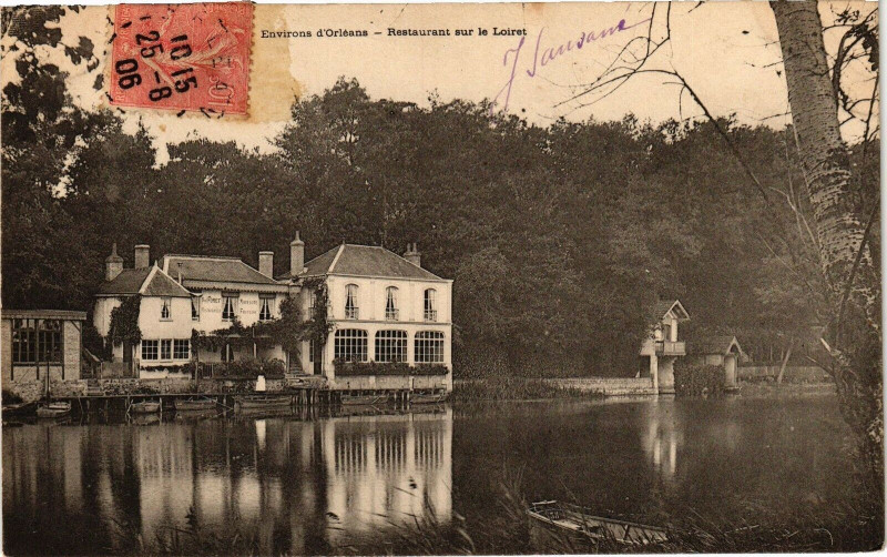 Carte postale ancienne Env. d'Orleans - Restaurant sur le Loiret