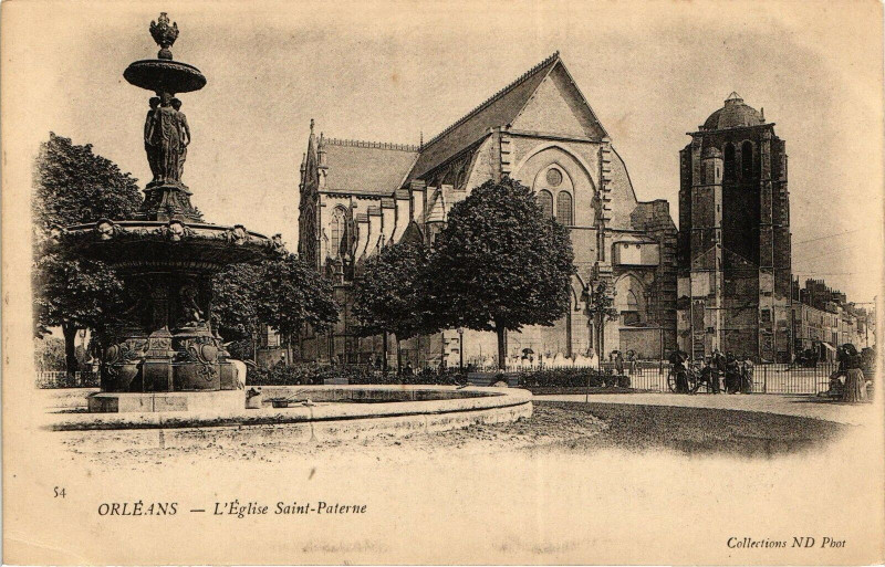 Carte postale ancienne Orleans - L'Eglise St-Paterne à Orléans