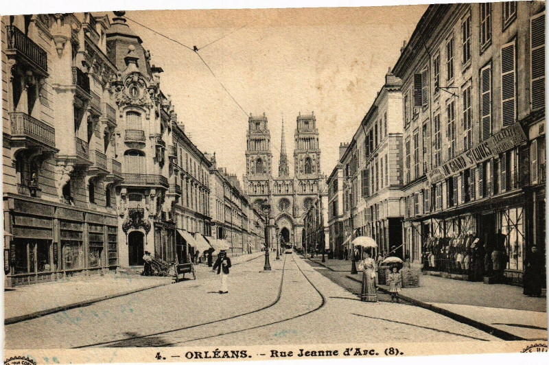 Carte postale ancienne Orleans - Rue Jeanne d'Arc à Orléans