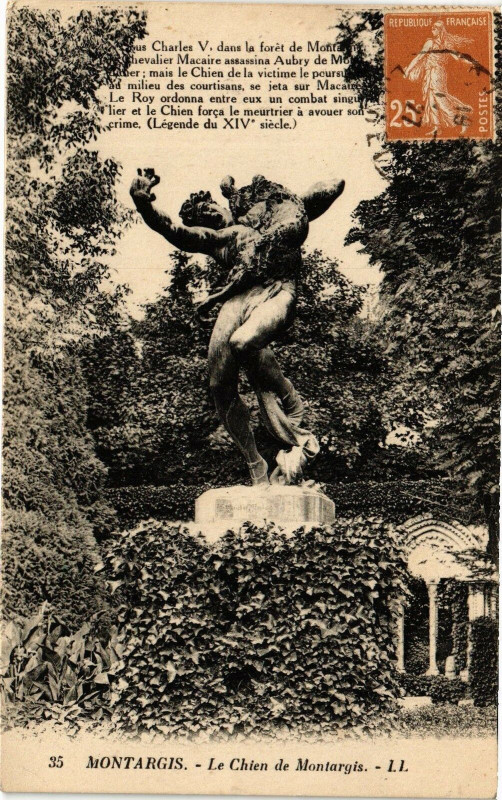Carte postale ancienne Montargis - Le Chien de Montargis à Montargis