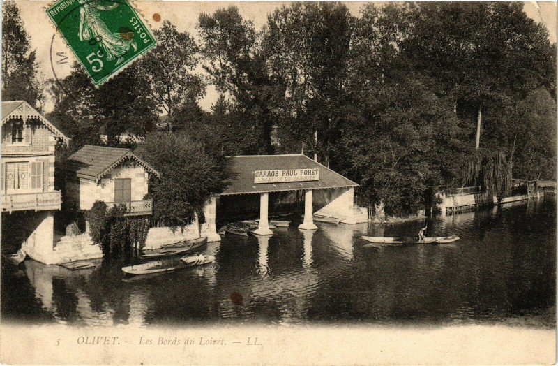 Carte postale ancienne Olivet - Les Bords du Loiret à Olivet