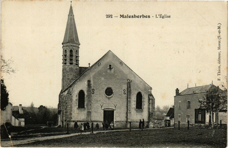 Carte postale ancienne Malesherbes - L'Eglise