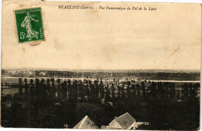 Carte postale ancienne Beaulieu-Vue Panoramique du Val de la Loire