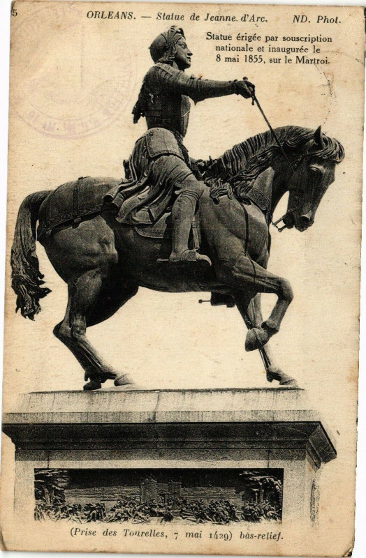 Carte postale ancienne Orleans-Statue de Jeanne d'Arc à Orléans