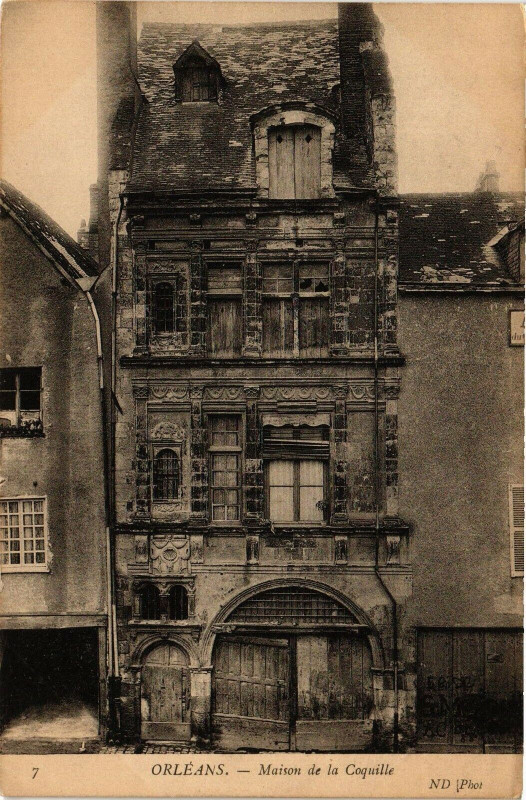Carte postale ancienne Orleans-Maison de la Coquille à Orléans