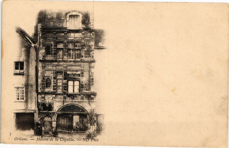 Carte postale ancienne Orleans-Maison de la Coquille à Orléans