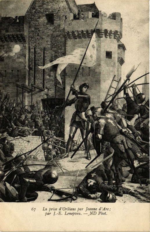 Carte postale ancienne La prise d'Orleans par Jeanne d'Arc