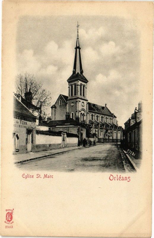 Carte postale ancienne Orleans-Eglise St-Marc à Orléans