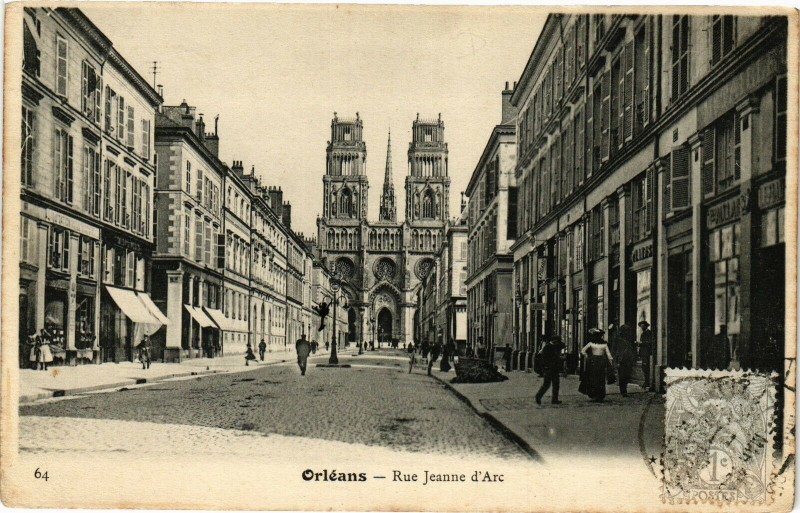 Carte postale ancienne Orleans-Rue Jeanne d'Arc à Orléans