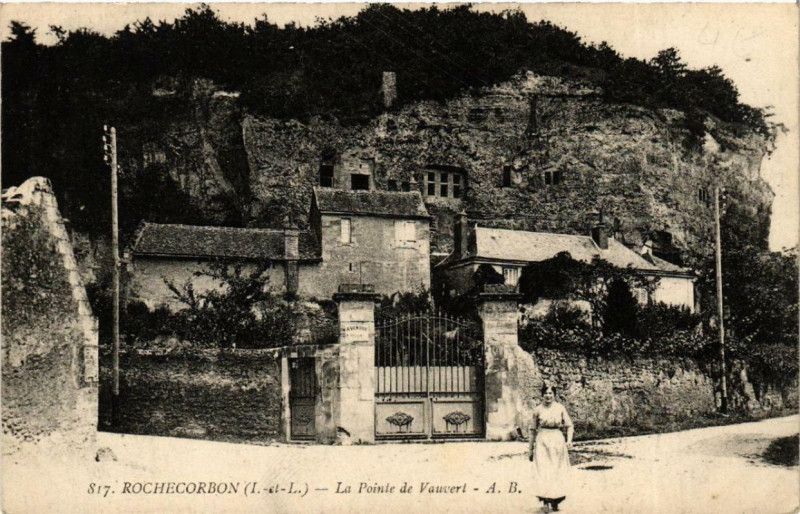 Carte postale ancienne Rochecorbon La Pointe de Vauvert à Rochecorbon