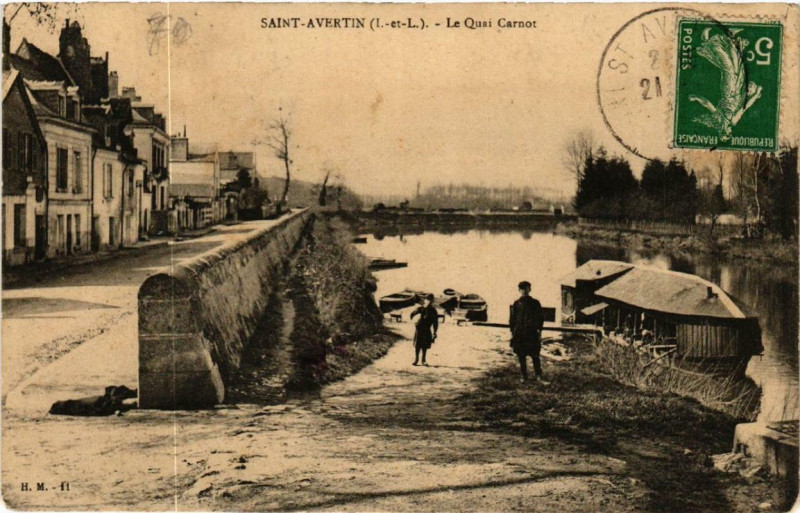 Carte postale ancienne Saint-Avertin Le Quai Carnot à Saint-Avertin