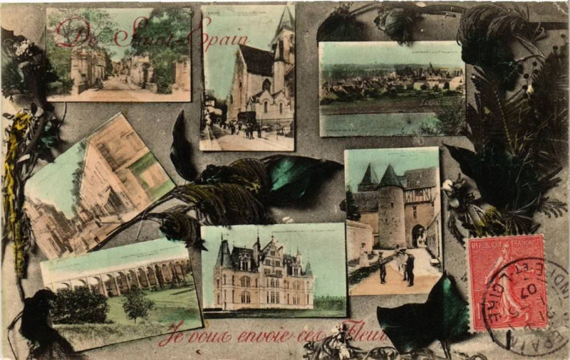 Carte postale ancienne Je vous envoie des Fleurs à Vou